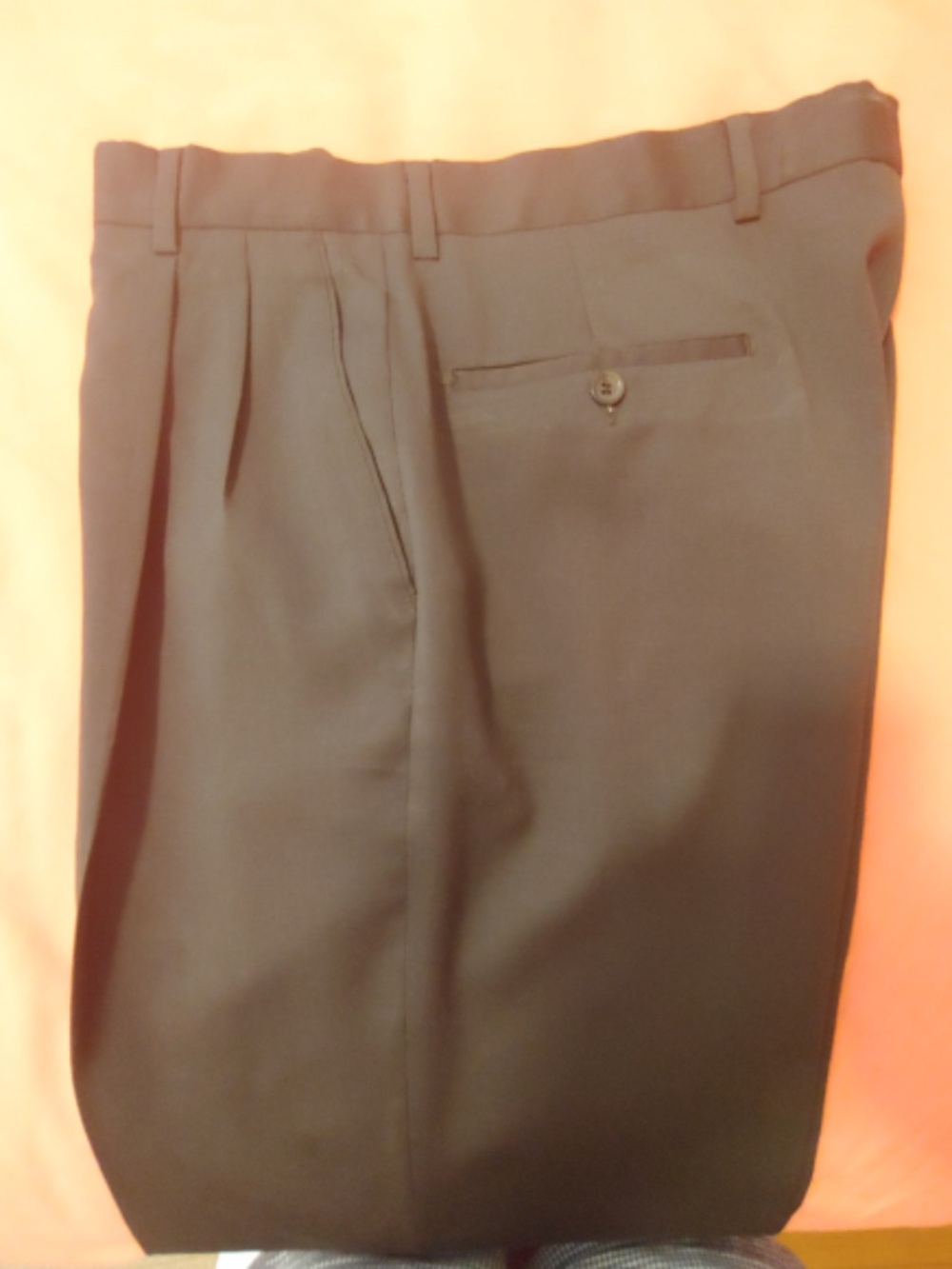 Pleated Full-cut Wool Gabardine Slacks - Picture 2 of 6